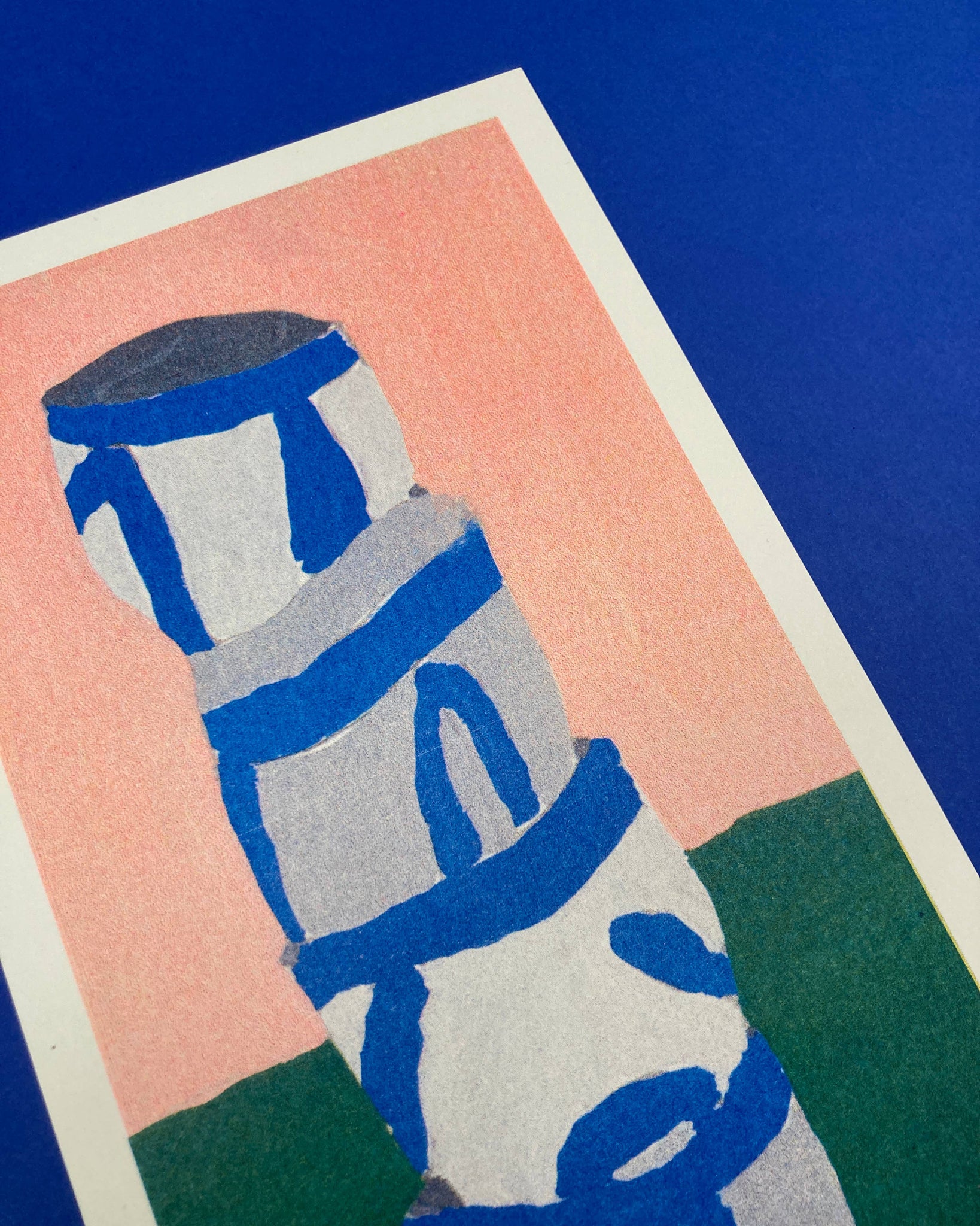 We Are Out of Office - A Risograph Print of a Gouache Painting of a Stack Minibowls