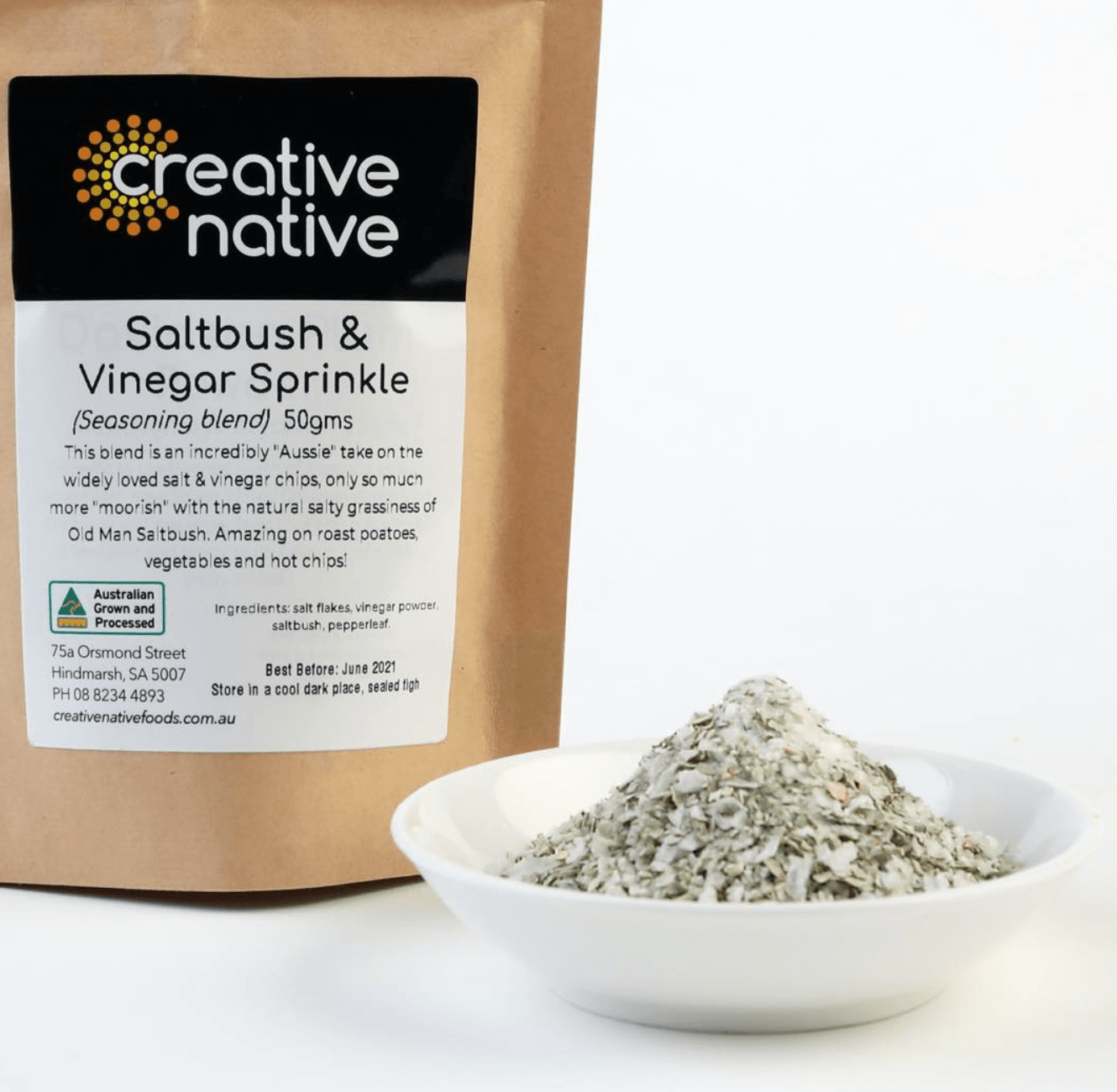 Creative Native - Saltbush & Vinegar Sprinkle 50gm - Ensemble Studios