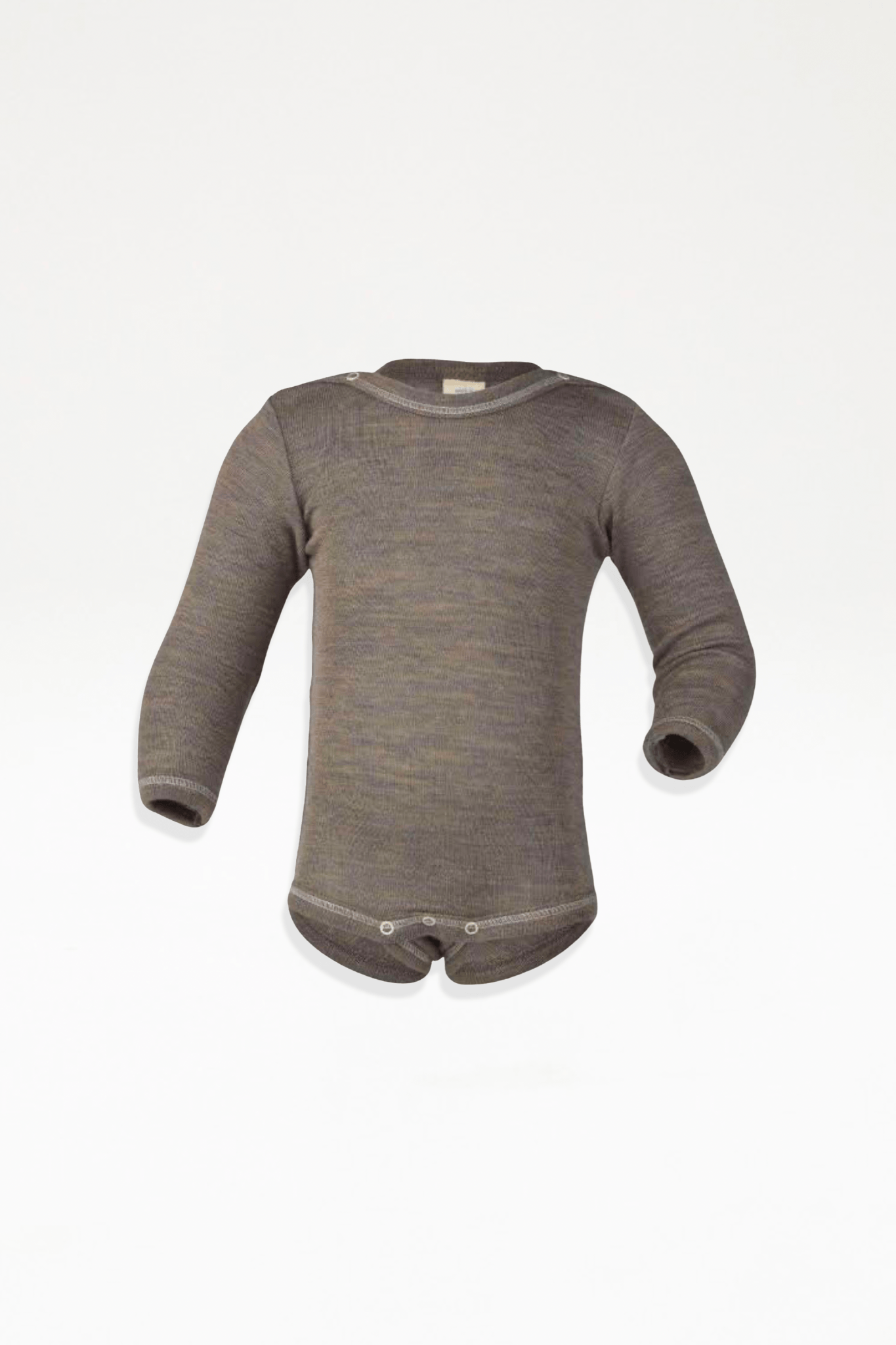 Engel - Baby Organic Wool/Silk Long Sleeved Bodysuit - Walnut - Ensemble Studios