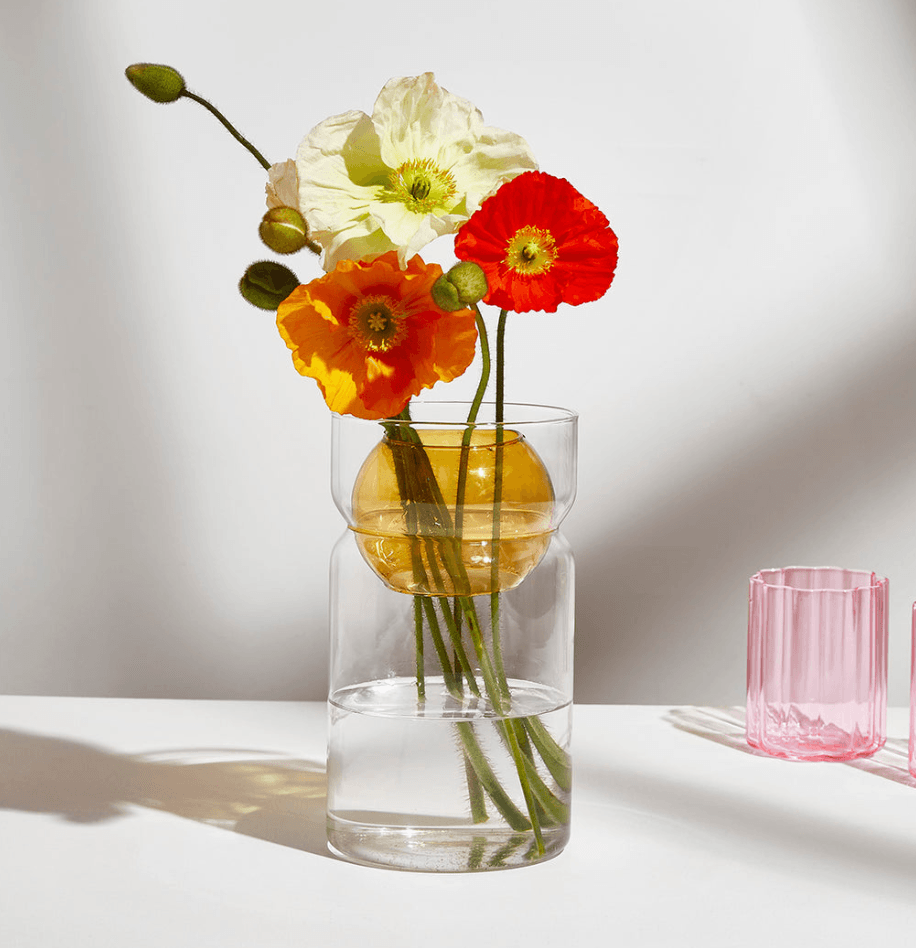 Fazeek - Balance Vase Clear & Amber - Ensemble Studios