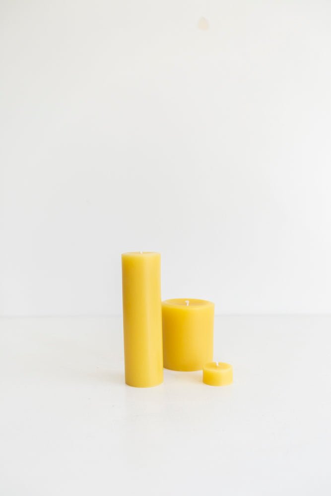 Golden Sun - 100% Australian Beeswax Candles - Pillar 75mm - Ensemble Studios