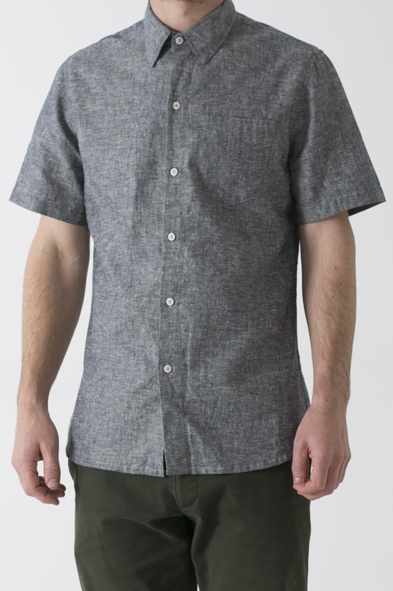 Mens Hemp Linen Short Sleeve Shirt - Ensemble Studios