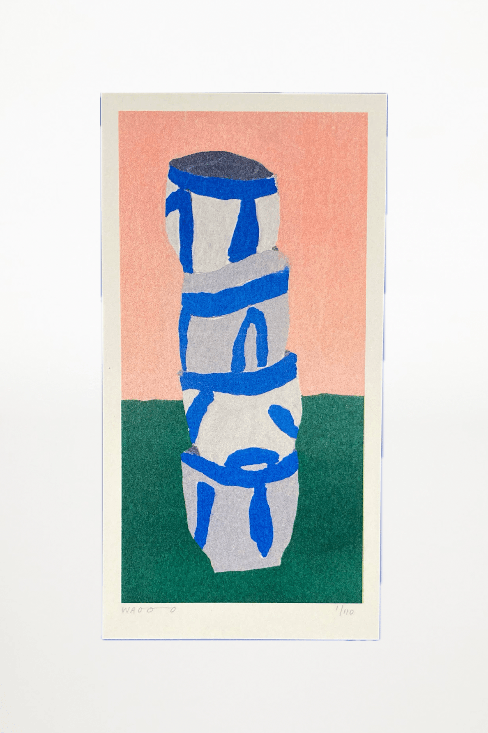 We Are Out of Office - A Risograph Print of a Gouache Painting of a Stack Minibowls - Ensemble Studios