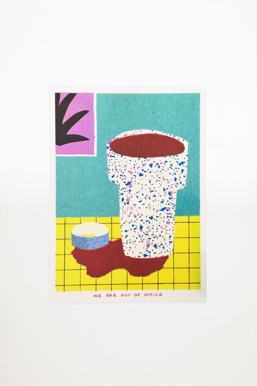 We Are Out of Office - A Risograph Print of a Still Life Favourite Cups - Ensemble Studios